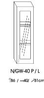 MDF Horná skrinka-zasklená NGW-40 P/L