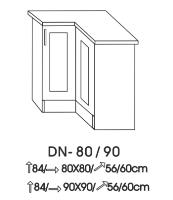 KARO Dolná skrinka-rohová DN-80