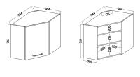 VIGO biela rohová skrinka 60x60 GN-72 1F 2