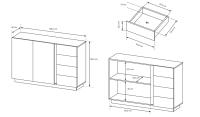 Komoda Arco 138 2D4S - biela 2