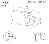 Písací stolík Melo ME08 5