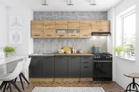 Kuchynská linka Perla 260 dub artisan/tmavosivá