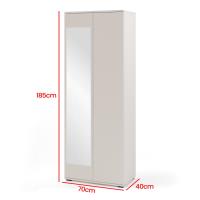 Skriňa so zrkadlom Bianco 3